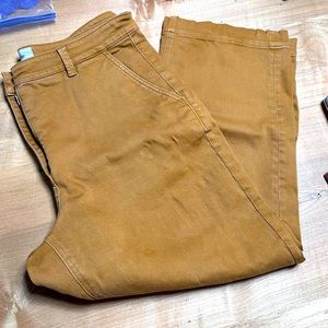 Everlane light brown pants. Wide leg. 97% cotton. Size 12. Heavy canvas cotton.